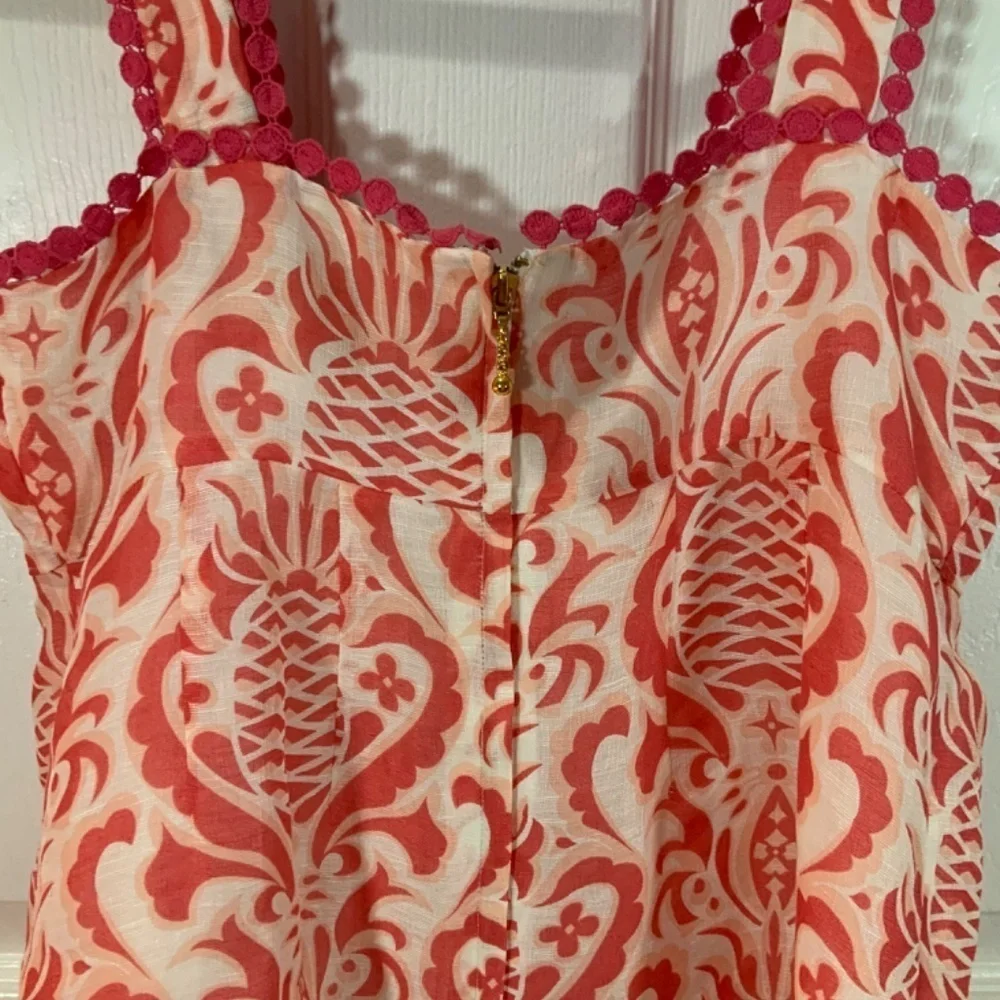 Kate Spade Pineapple Print Silk Linen Top Size 4